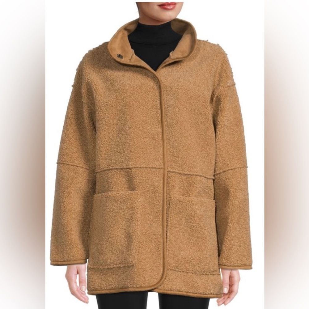 Vince Teddy Fleece Coat in Camel